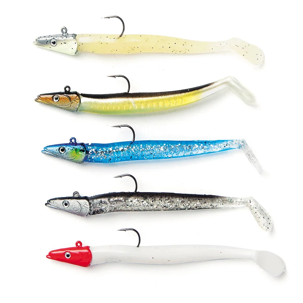 5 Stück/Beutel Angelköder mit Jigkopf, Weichköder 10g/0,35oz 11cm/0,39in Wobbler Schwimmköder mit Haken für Hecht, Barsch, Meeresfischen – Detail 1