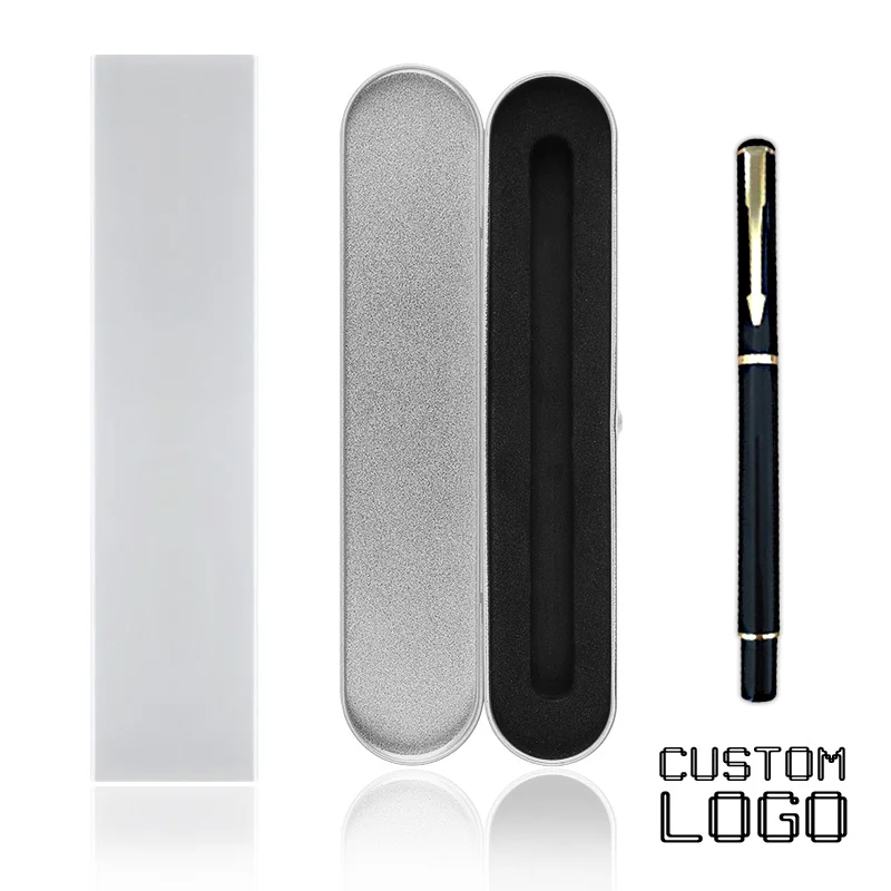 Stylo à bille avec logo personnalisé, coffret cadeau en métal + 1 stylo à signature en métal, coffret cadeau d'affaires, fournitures scolaires et de bureau