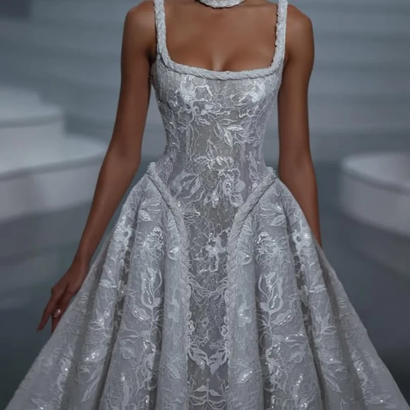 

Shiny White Appliques Wedding Dresses Lace decal off-shoulder A skirt Gowns Made wedding dress Bridal Gown