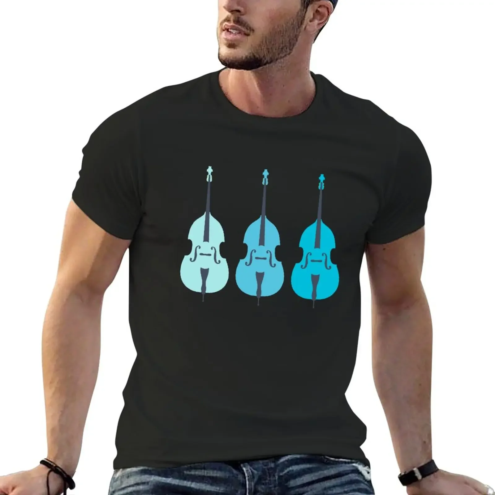 Trio of Double Bass Blues T-Shirt summer tops sweat anime clothes mens graphic t-shirts pack