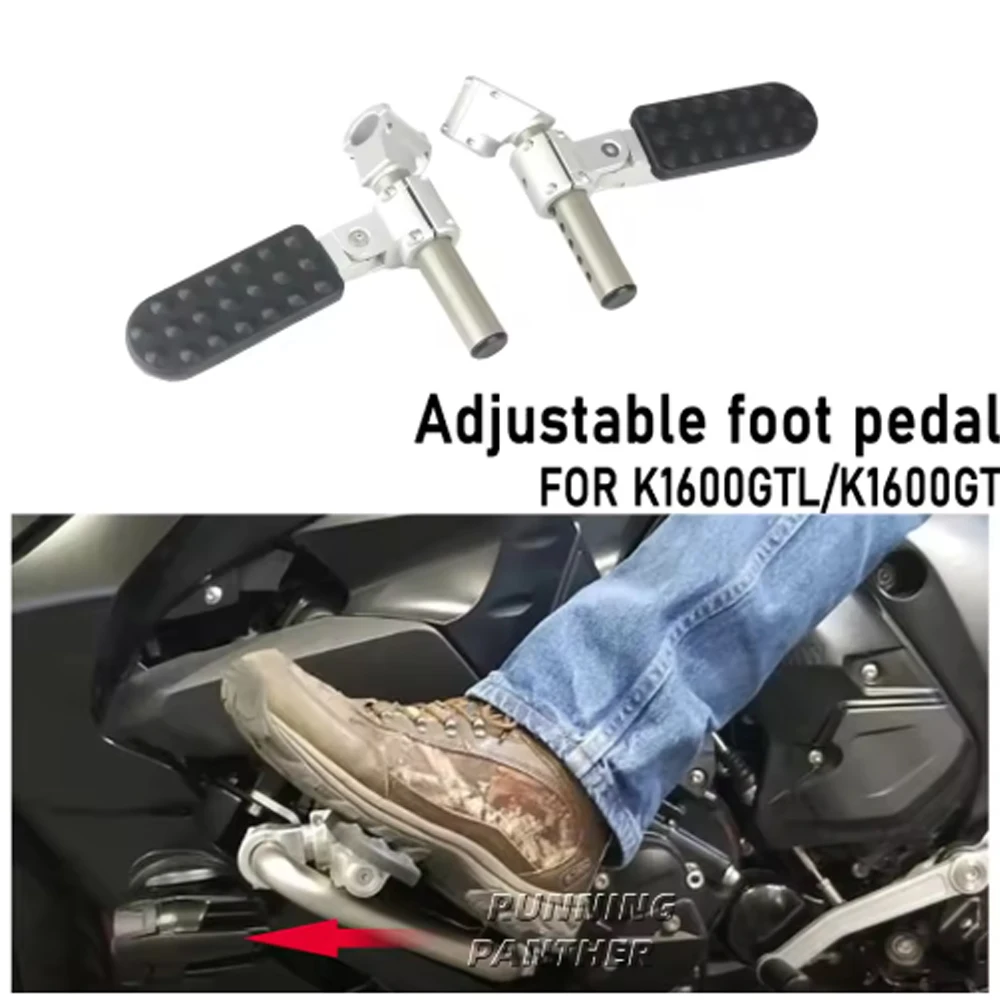 

Adjustable Folding Motorcycle Foot Pegs Pedal Set Rest Footrest For BMW K1600GTL K1600GT K 1600 GT GTL 2010-2016
