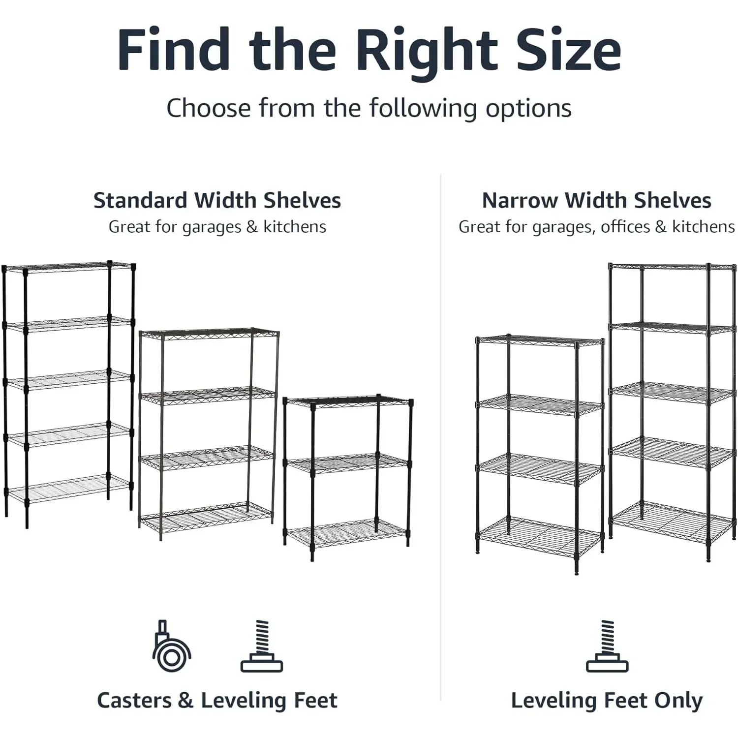 4-Shelf Adjustable, Heavy Duty Storage Shelving Unit, Steel Organizer Wire Rack, 36" L x 14" W x 54" H