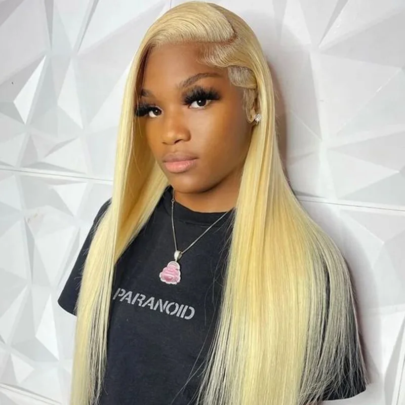 

613 honey blonde Bone straight hd lace frontal human hair wig 13x6 full brazilian glueless cheap colored wigs on sale clearance