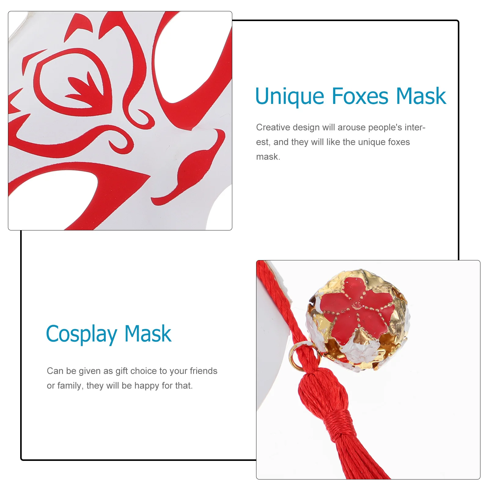 

2Pcs Party Glowing Foxes Mask Unique Half Face Cosplay Performance Luminous Foxes Mask Decoration Party Supply