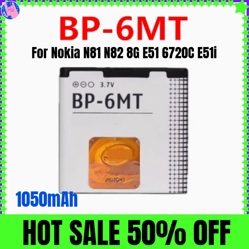 1050 мАч для Nokia BP-6MT N81 N82 8G E51 6720C E51i аккумуляторы для мобильных телефонов