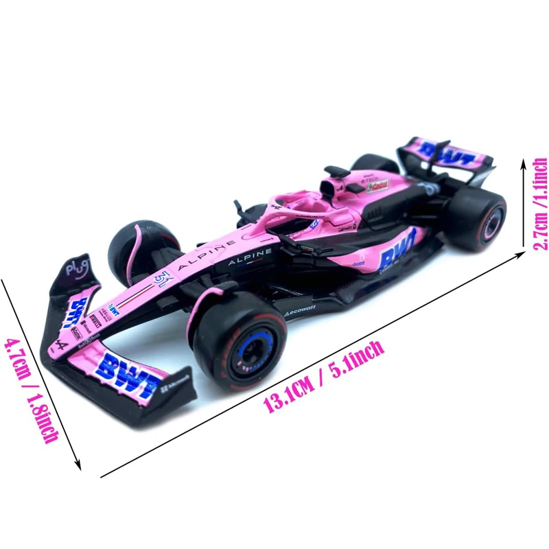 1:43 Bburago Alpine F1 zespół A523 BWT różowa wersja #10 #31 Model samochody zabawkowe odlewu formuła wyścigowa prezenty dla dzieci luksusowych pojazdów