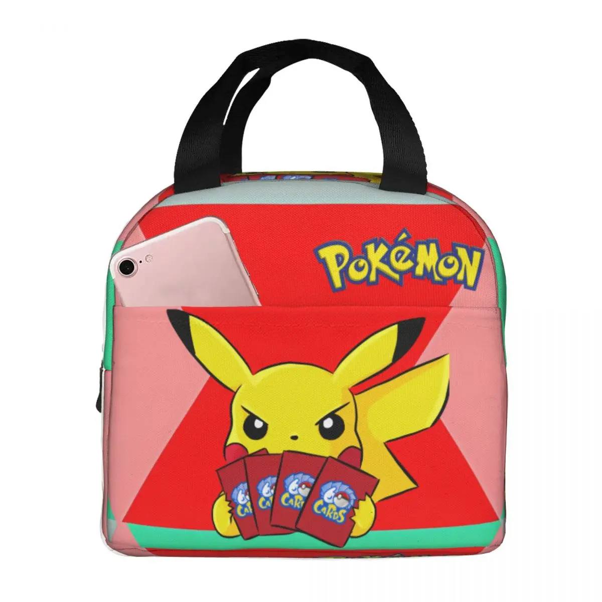 

Контейнер для обедов для школы и офиса, популярный многоразовый аниме контейнер для еды Pikachu ToteTravel