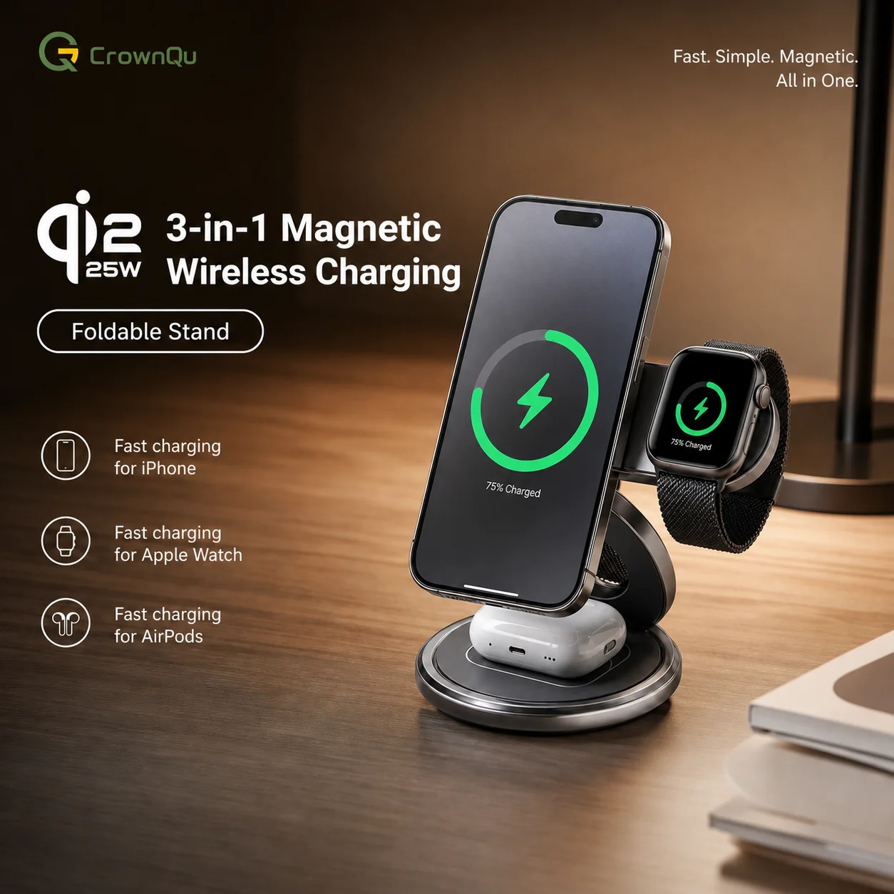 Qi2.2 25W Metal Magnetic Wirel - Smartwatch Ac ulasan dan harga