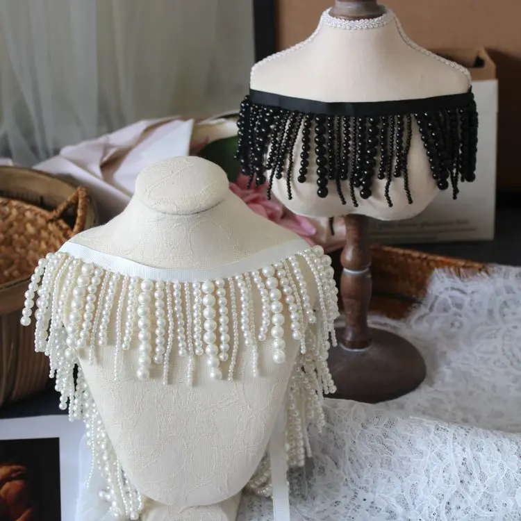 

0.5yard Handmade Tassel Beads Hanging Lace Fringed Trim Dress Diy Shawl Shoes Bag Wedding Dress Splicing Decorative Accessories