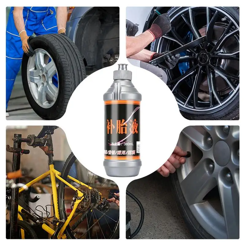 Tyre Puncture Repair Sealant 380ml Tire Tube Sealant Long-Lasting Tire Sealant Seals Faster Lasts Longer Sealant Fast Sealing