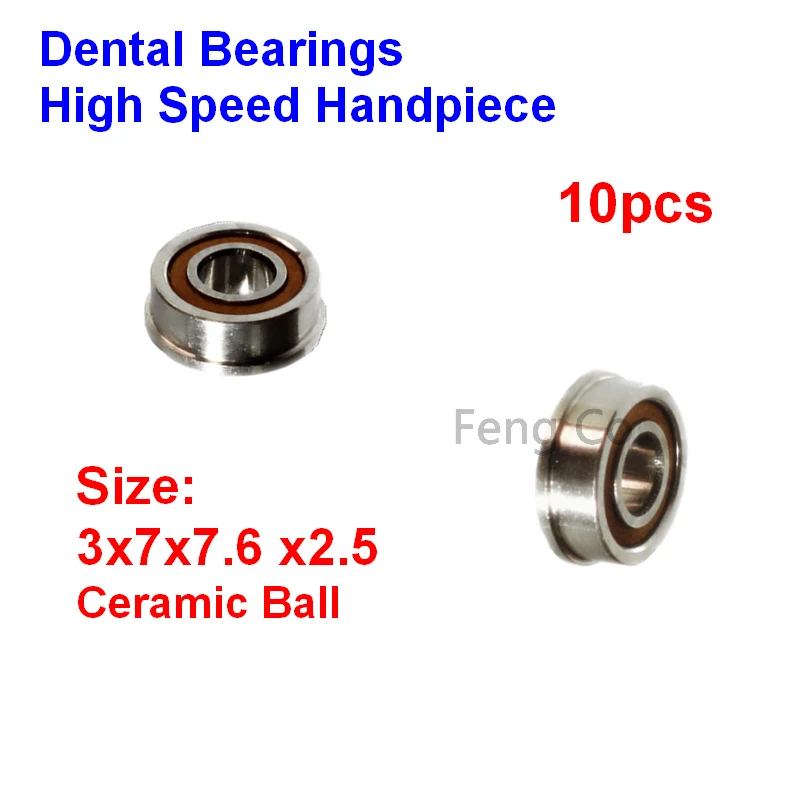 10pcs Dental Bearings 3x7x7.6 x2.5 Ceramic Ball Russian High Speed Handpiece