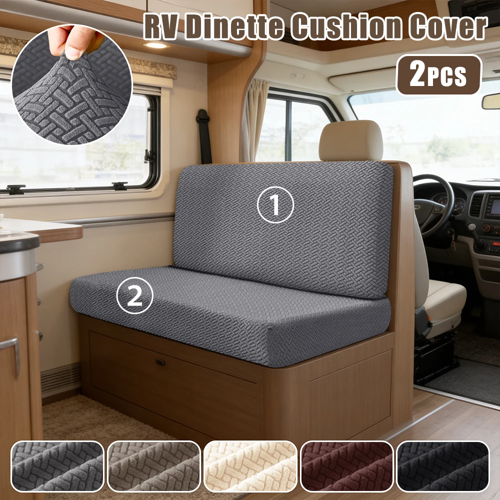 1 Set Jacquard-Kissenbezüge für Wohnmobile, Essecke, elastischer Stoff, Wohnmobil-Auto-Sofa-Schonbezüge, einfarbig, abnehmbarer Bankbezug, schmutzabweisend