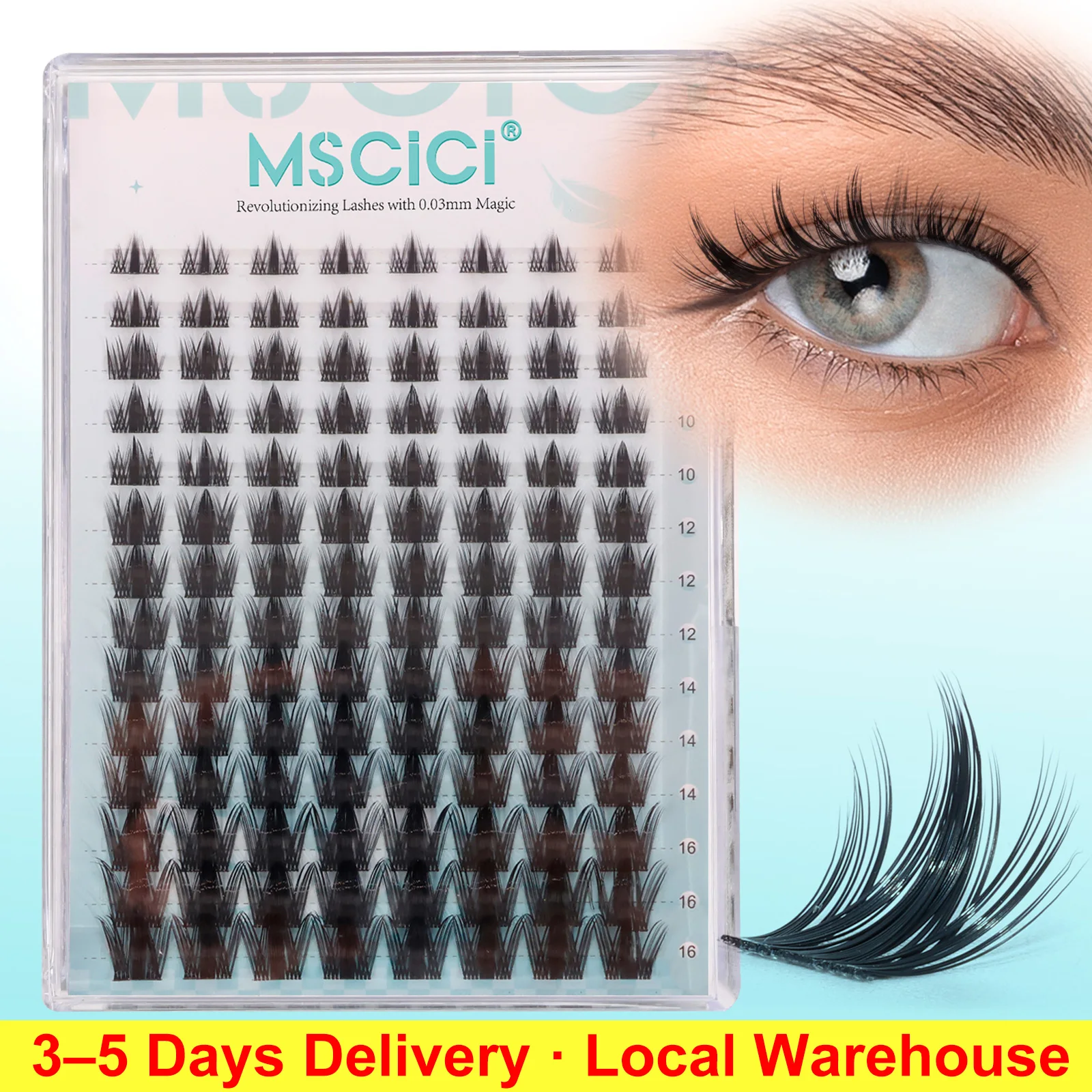 Mscici ナチュラルアニメライトマンガクラスターラッシュ DIY 防水ラテックスフリー透明まつげ接着剤/まつげバンド 敏感な目にも