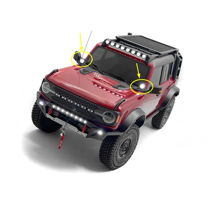 

1:10 Car Model TRX-4 Lima 2021 New BRONCO Rock Crawler Truck A-pillar Spotlight Signal Antenna