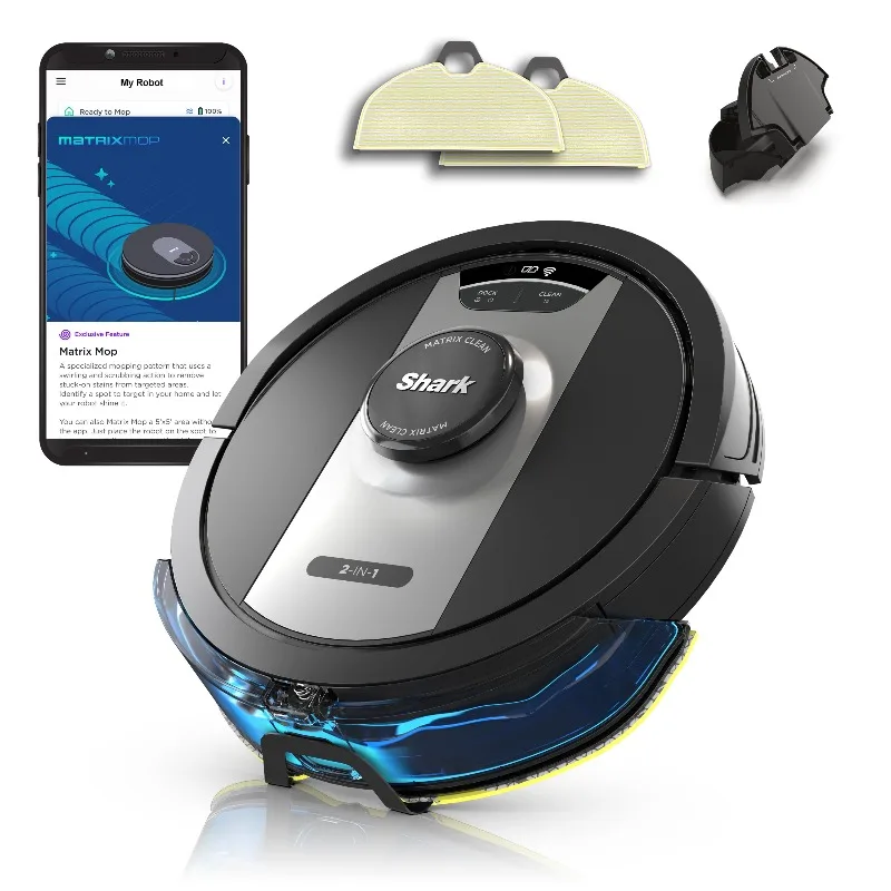 Shark® Matrix 2-in-1 Robot Vacuum & Mop with No Spots Missed on Carpets & Hard Floors, Home Mapping, RV2400WD