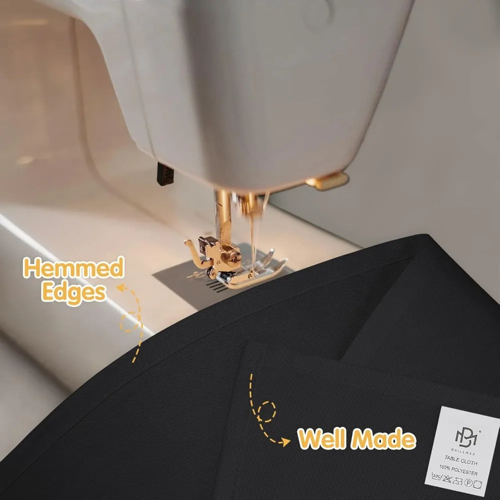 

US Shipping 6 Pack Black Tablecloths 90x156 Inch 8ft Rectangle Table Polyester Fabric Floor Length Drop Water Stain Wrinkle