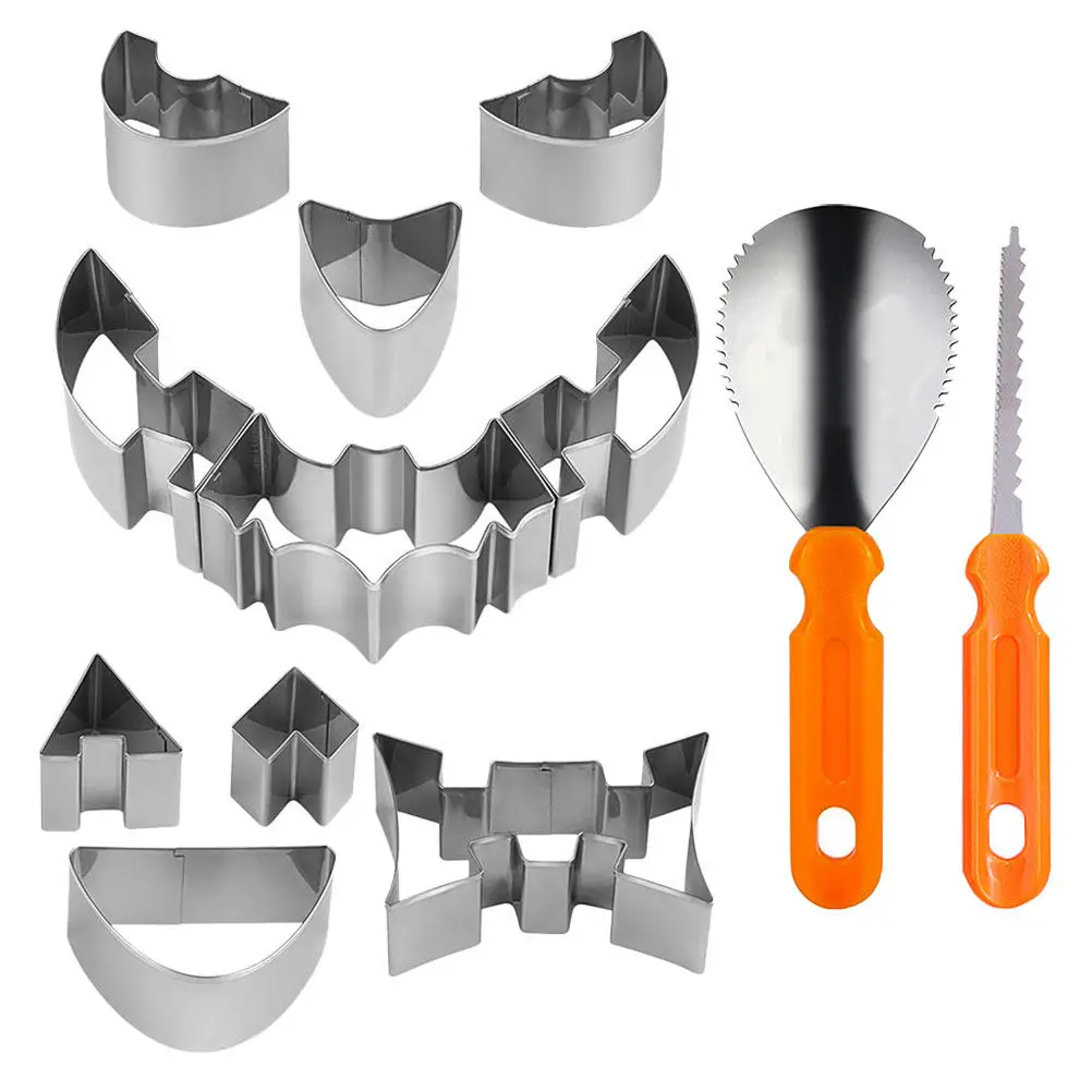 Halloween Pumpkin Making Tools Accessories Sculpting Kit Drawing Stencils Templates