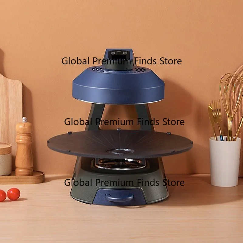 Household Infra-red Electric Grill Pan with Automatic Rotating Electric BBQ, Korean Style Light Wave Grill