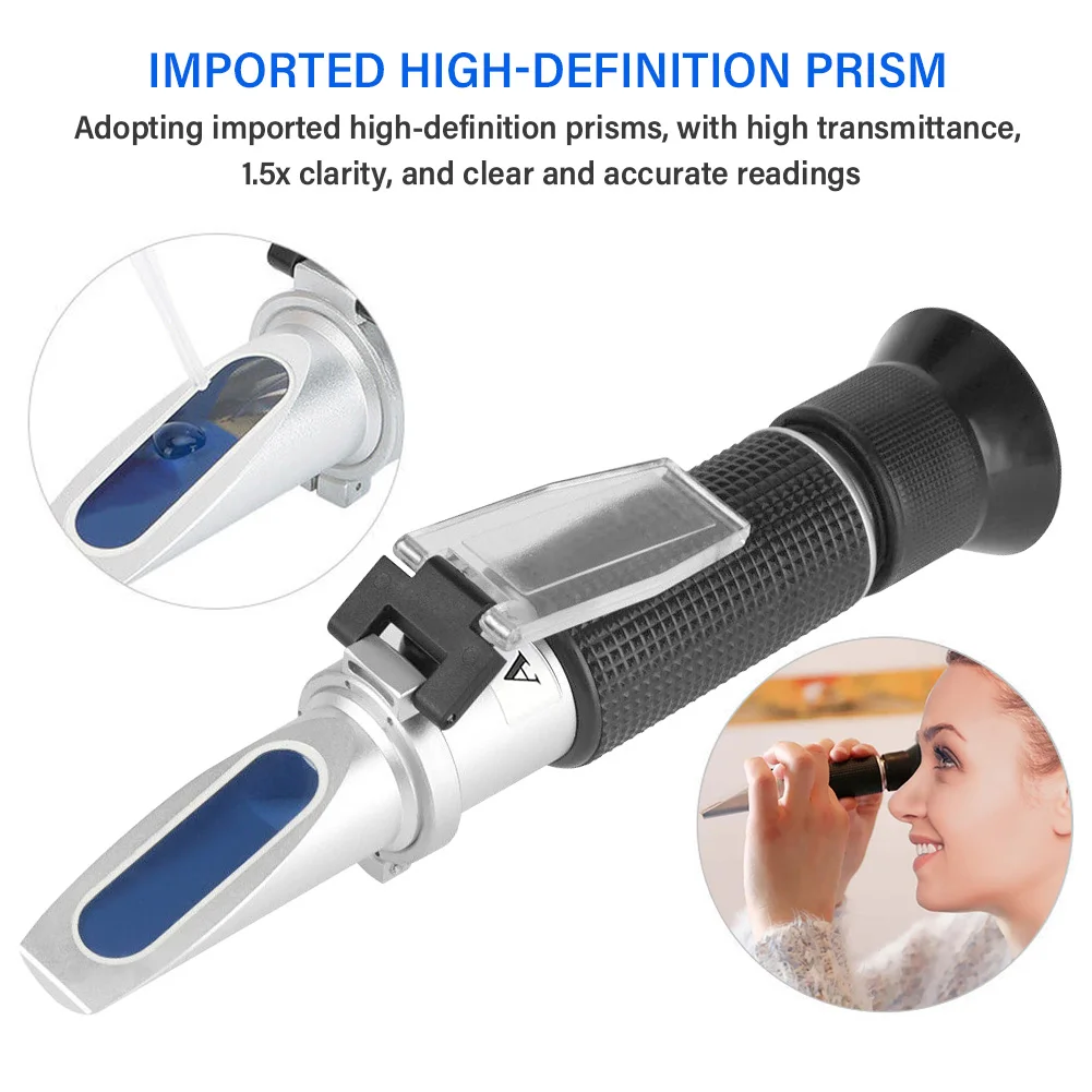 Bierwort Wijn Alcohol Refractometer SG 1.000-1.130 Brix 0-32% Draagbare Refractometer Specifieke Zwaartekracht Bierwort Tester met ATC