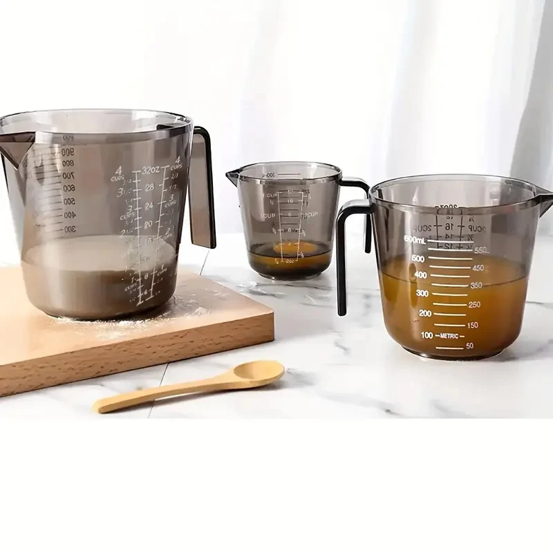 NEW Multi-Scale Liquid Measuring Beaker 1PCS 150ml to 1000ml, Transparent Plastic Cup with Handle and Pour Spout, Ideal for Home