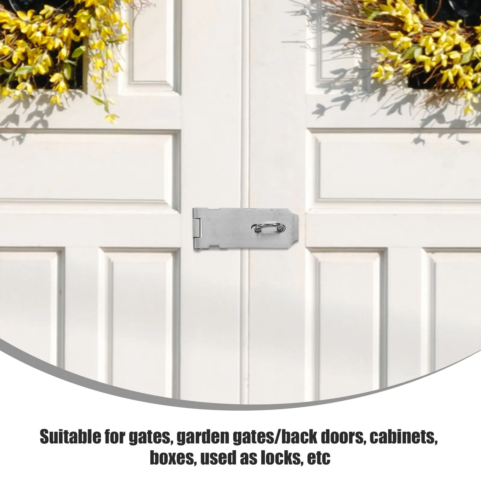 Stainless Steel Barn Door Lock, Chest Latch, Gate Hasp with Safety Clasp