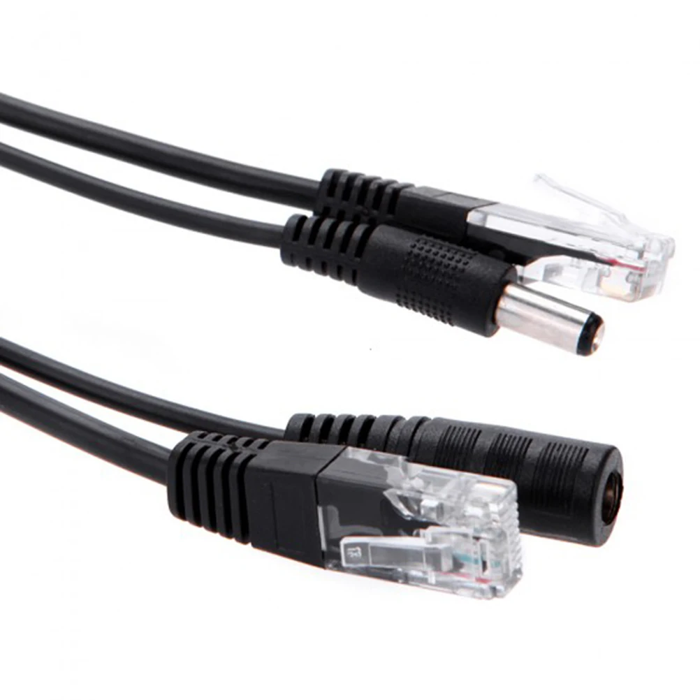 

2pcs Poe Splitter Cable Adapter Full Copper Wire For Ip Camera Router 30M 5.5*2.1Mm Black 40M Security Internet