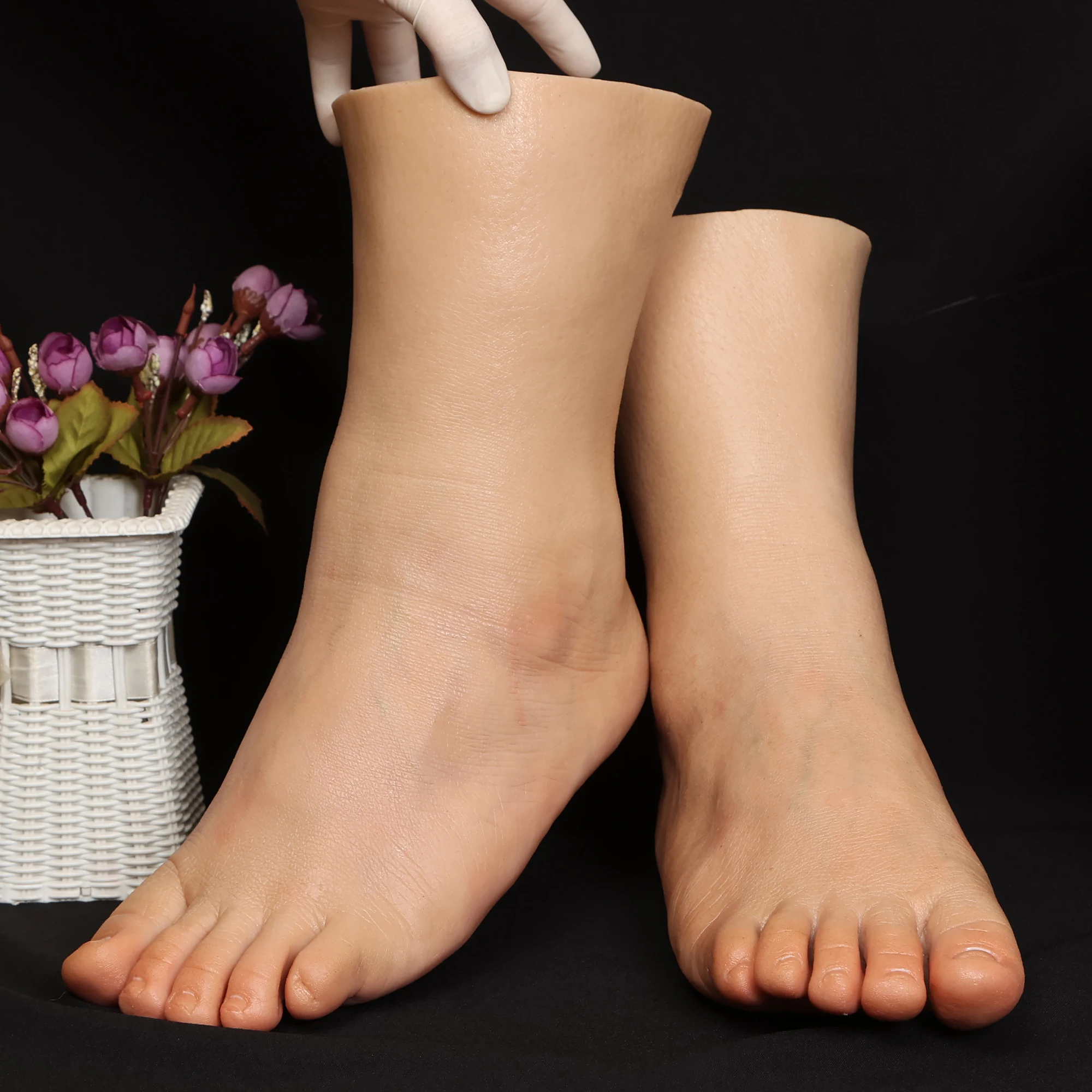 

Male 1:1 Real Silicone Foot Model Dapangxong Fake Foot Fetish Prop For Foot Acupuncture Massage Shoe Sock Salon