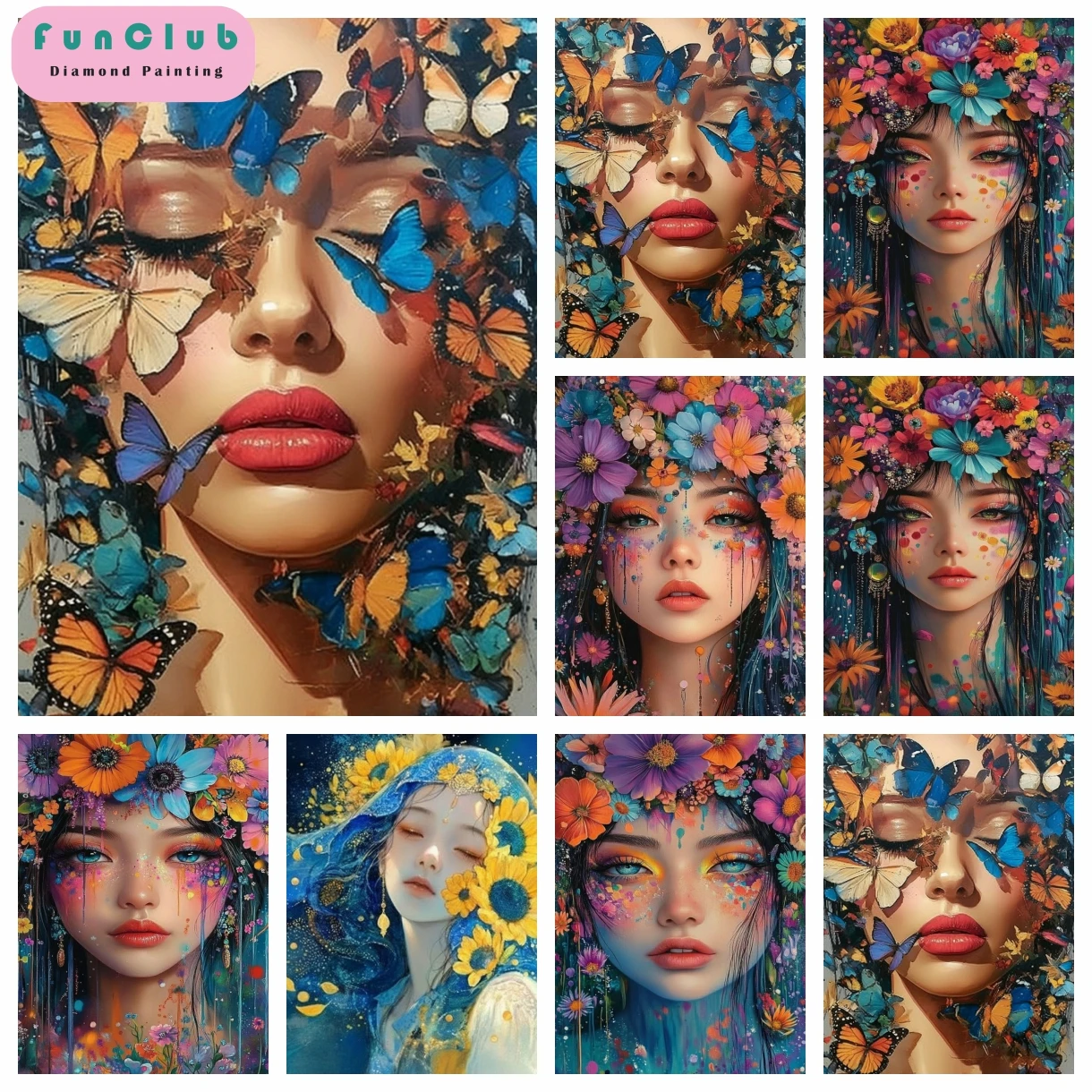 

5D DIY Diamond Painting Beautiful Woman Hobby Gifts Full Round Diamond Embroidery Cross Stitch Flower Art Rhinestones Home Decor