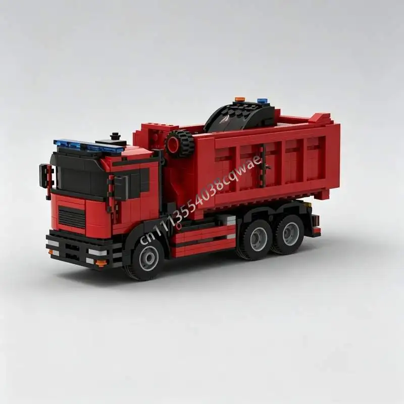 Набор для сборки модели пожарной машины 972 детали MOC: креативный конструктор-головоломка, технические строительные блоки, игрушка-подарок