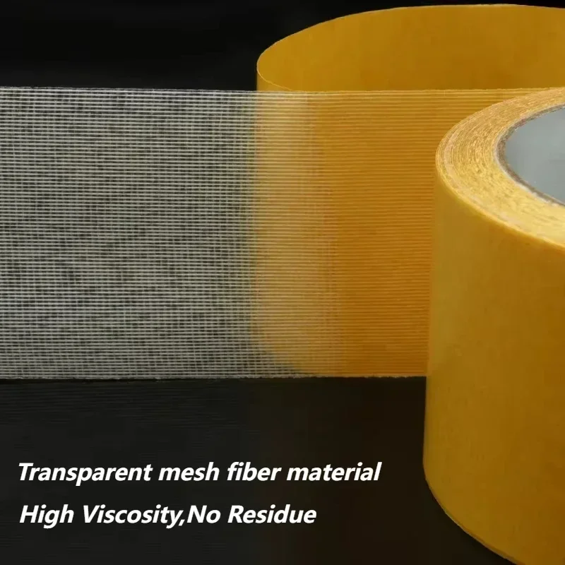 강력한 고정 얇은 양면 접착 테이프 강력한 끈적 끈적한 Traceless 방수 카펫 접착 섬유 Gummed 테이프 10m/롤