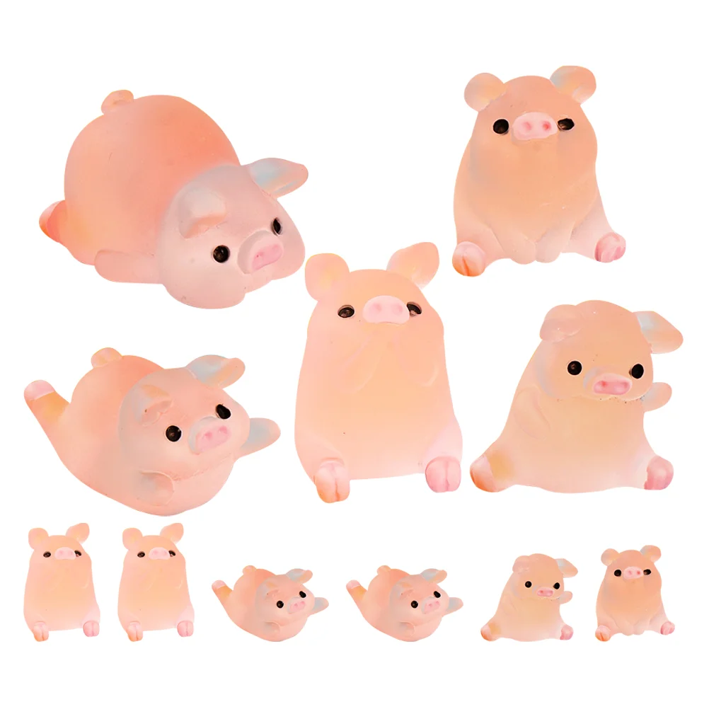 

25 Pcs Piggy Landscape Pigs Decoration DIY Accessories Moss Resin Animal