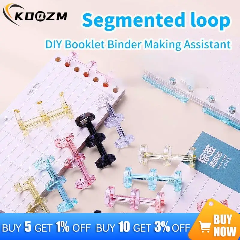 2Pcs Mini Loose Leaf Binder Clips 3 Rings Binding Ring Plastic Binder For Handmade Diary Book Scrapbook Note Book