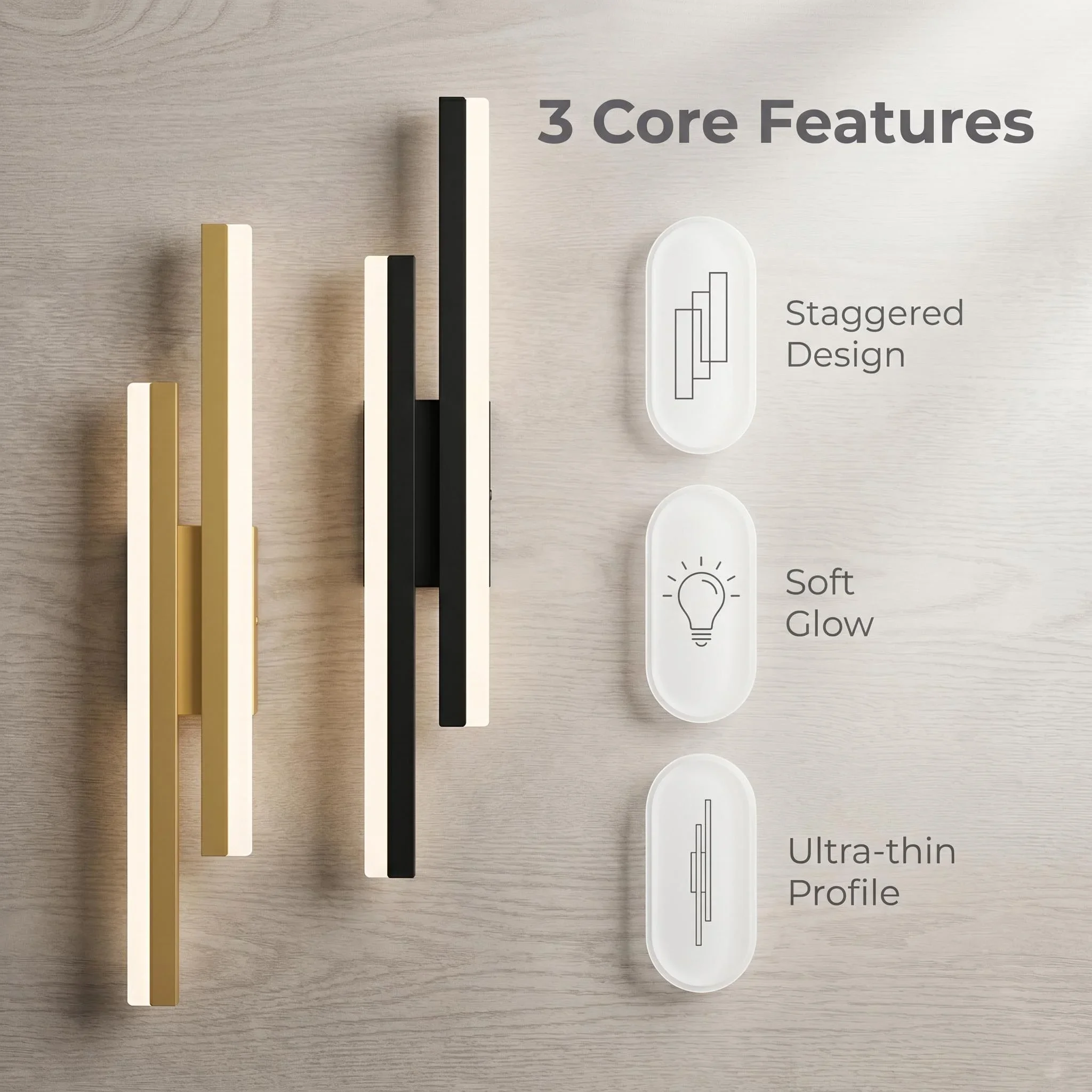 Nordic Gold/Black Indoor LED Acrylic Lampshade Wall Light 220V Living Room Dining Room Bedroom Modern Lighting Fixtures