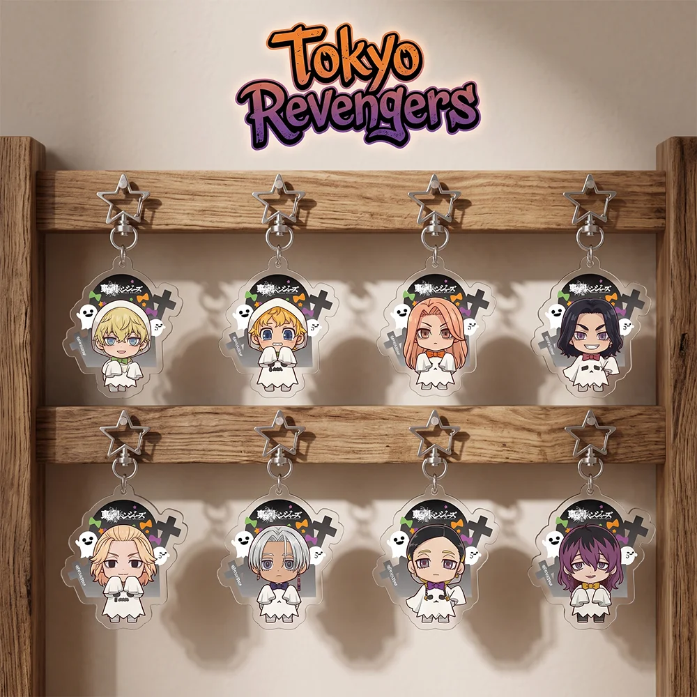 Anime Tokyo Revengers Ghost Mikey Draken Kawaii Keychain Cute Keyring Bag Pendant Fans Collectible Gift Halloween Party Decor