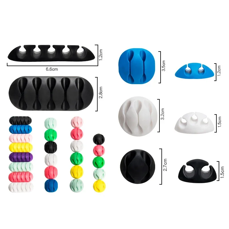 Silicone USB Cable Organizer Data Line Winder Desktop Tidy Management Clips Cable Holder For Mouse Headphone Mouse Keyboard Wire