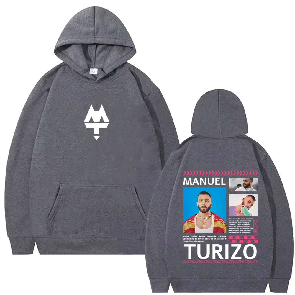 Rapper Manuel Turizo Graphic Hoodie Men Women Clothing Hip Hop Fashion Pop Music Streetwear Men's Casual Cotton Vintage Hoodies