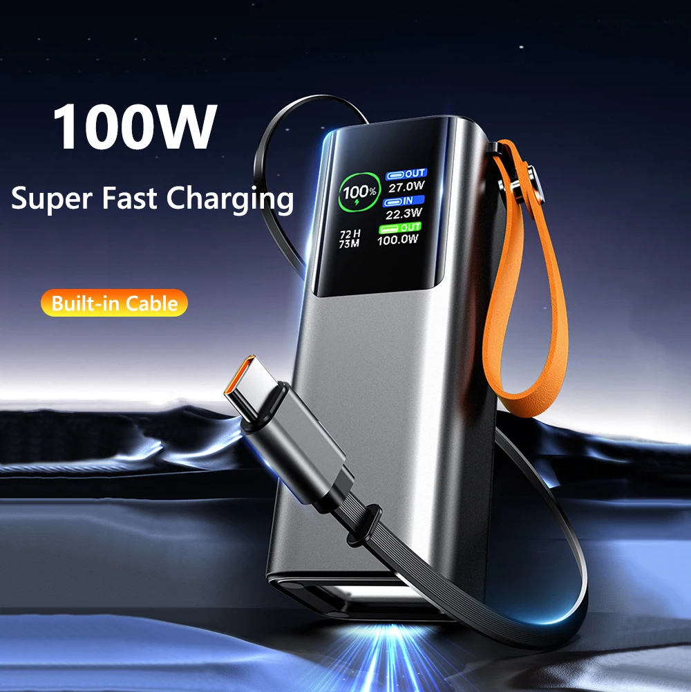 

PD 100W Fast Charging Power Bank 20000mAh for Laptop Mobile Phone External Battery Portable Charger Powerbank For iPhone Samsung