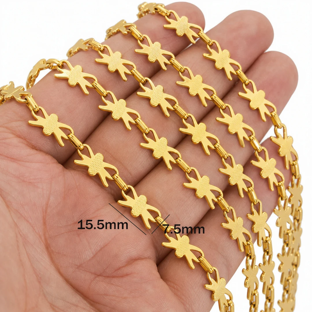 1 Meter Edelstahl Seestern-Schildkröten-Gliederkette für Schmuckherstellung Halskette Fußkettchen Armband Bastelzubehör DIY Großhandel – Detail 3