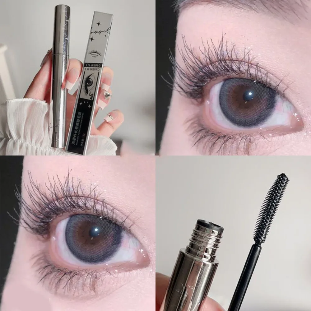 Mascara colorato colorato Piccolo tubo d'argento Mascara impermeabile con lunghezza del volume Mascara liquido per ciglia ricci ad effetto esteso