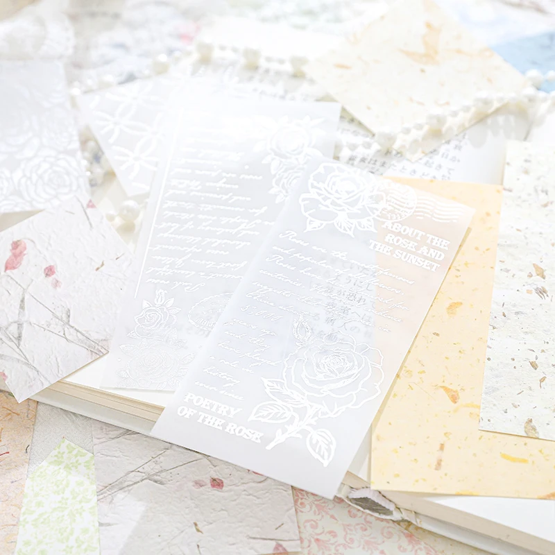 Journal GO 19pcs Creative Texture Material Paper Junk Journal Planner Scrapbooking Paper DIY Craft Paper Background Memo Pad