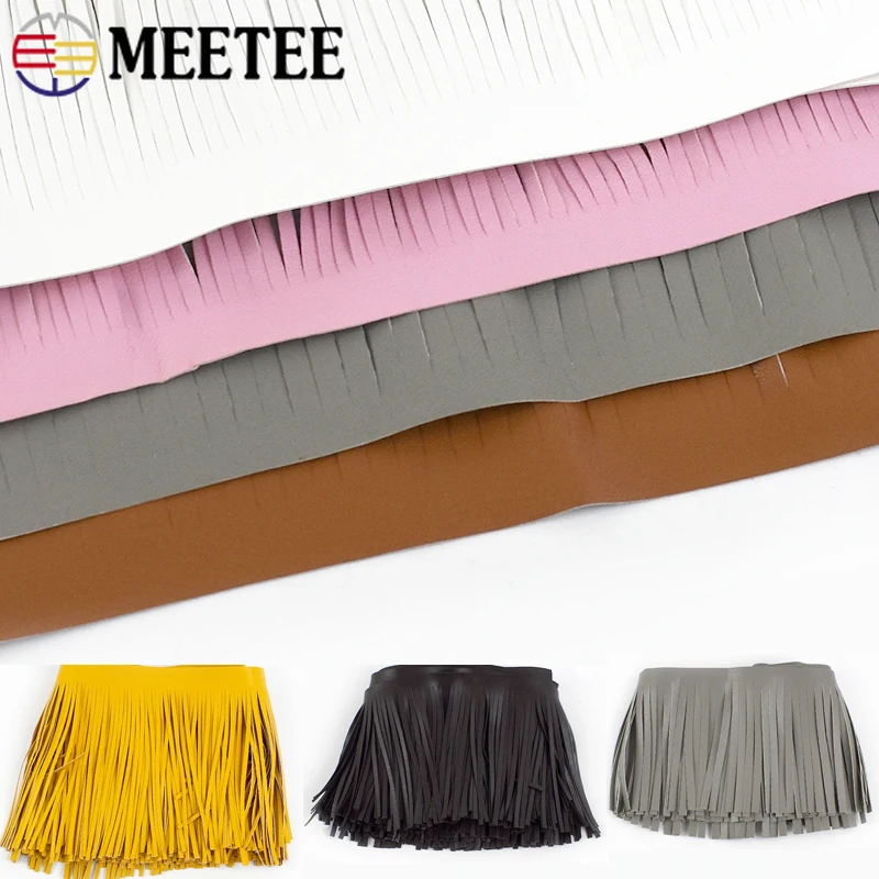

1/2Meters 10-30cm 3mm Width Faux Leather Tassel Fringes Sewing Clothes Handbag Fringe Tassels Dresses Lace Trim DIY Accessories