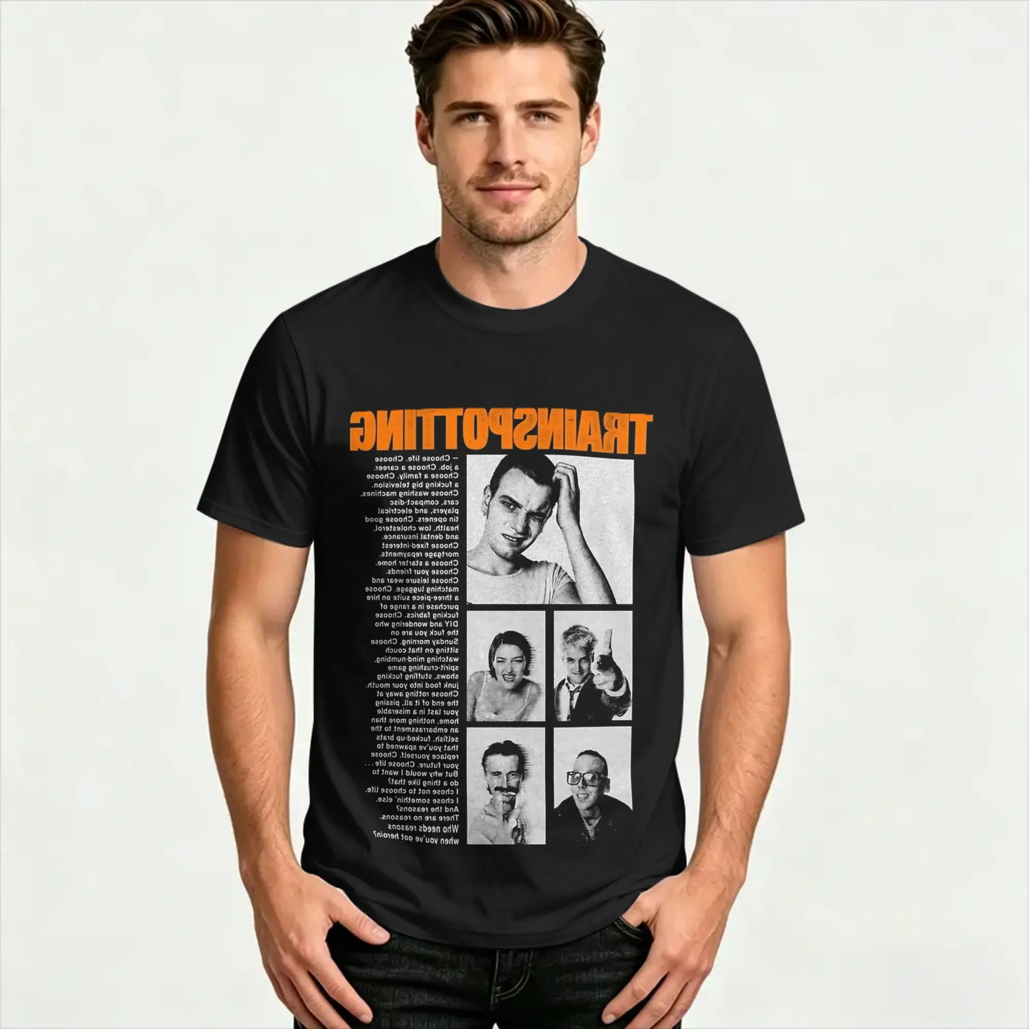 Trainspotting Choose Life T Shirt Summer  Vintage T Shirts 100 Cotton Harajuku Tee Shirt For Men Print Tees