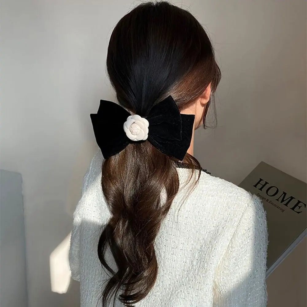 

Женские аксессуары для волос с камелией, женские головные уборы, бархатная заколка с цветком, заколка для волос в корейском стиле, весенняя заколка для девочек, заколка для волос с большим бантом