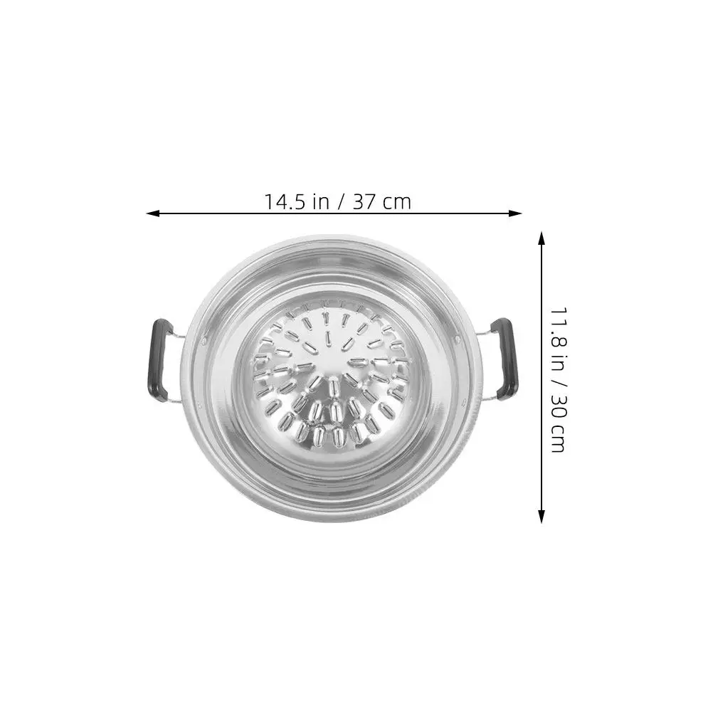 Korean Barbecue Pan 2 Piece Round Aluminum Grill Set Quick Cleanup for Camping Outdoor Home Cooking