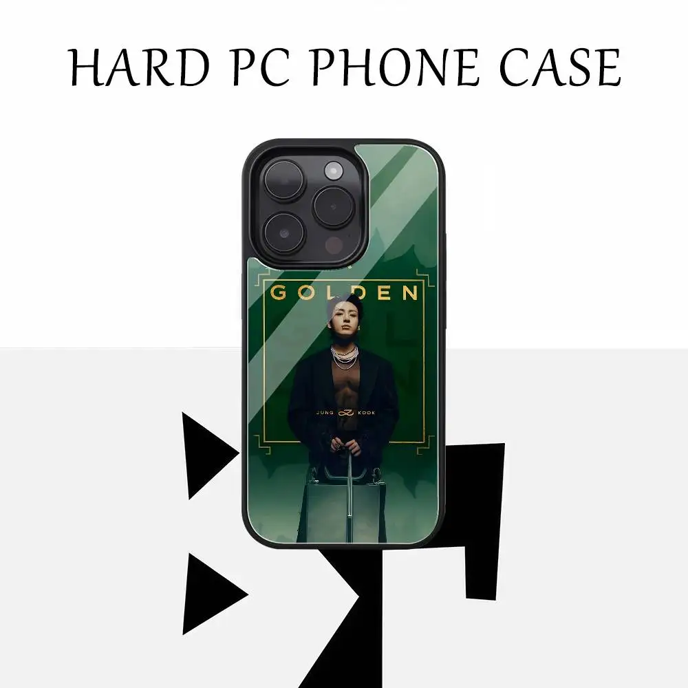 Epc J-JungkookS Золотой чехол для телефона Черный жесткий пластиковый чехол для телефона для Iphone 17, Air 16, 15, 14, 13, 12, 11 Pro Max PC, чехол из ТПУ Ins