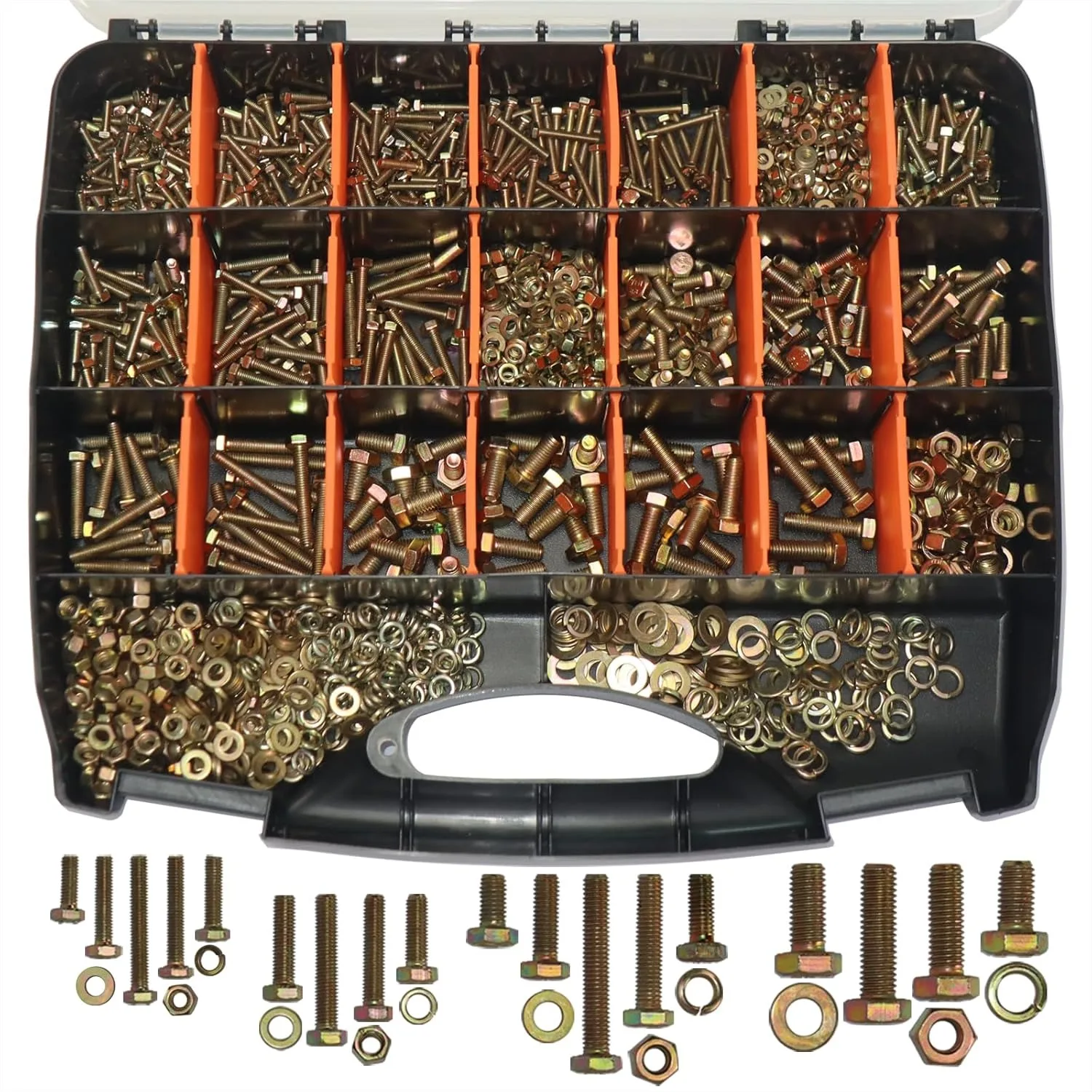 

1008PCS Metric Bolt Assortment, Grade 8.8 M4 M5 M6 M8 Bolts and Nuts Kit with Washers, Yellow Zinc Plated Corrosion Resistant