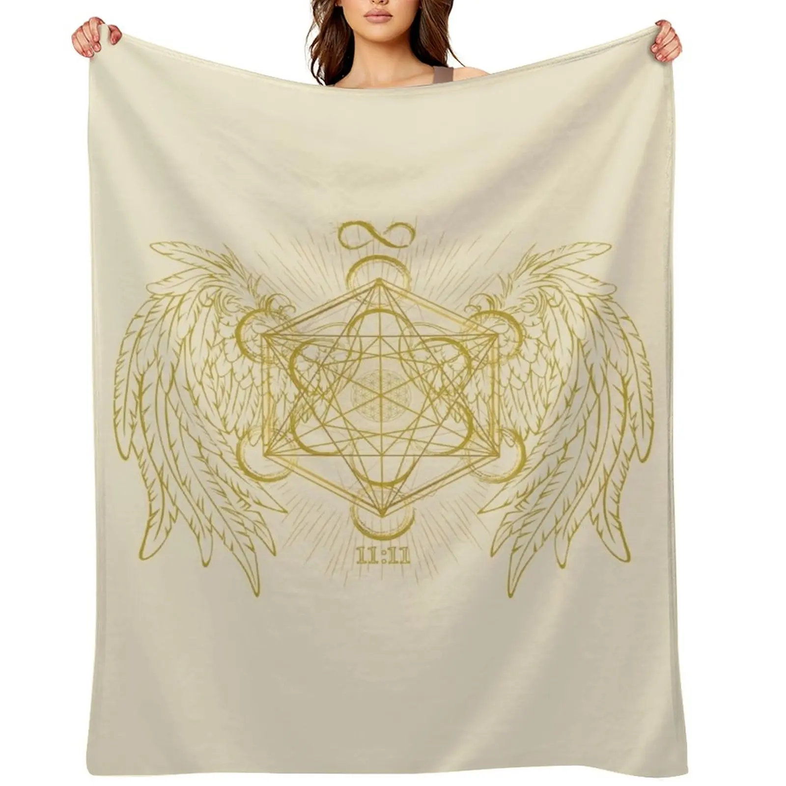 

ARCHANGEL METATRON SACRED GEOMETRY Throw Blanket Luxury Moving christmas decoration Furry Blankets