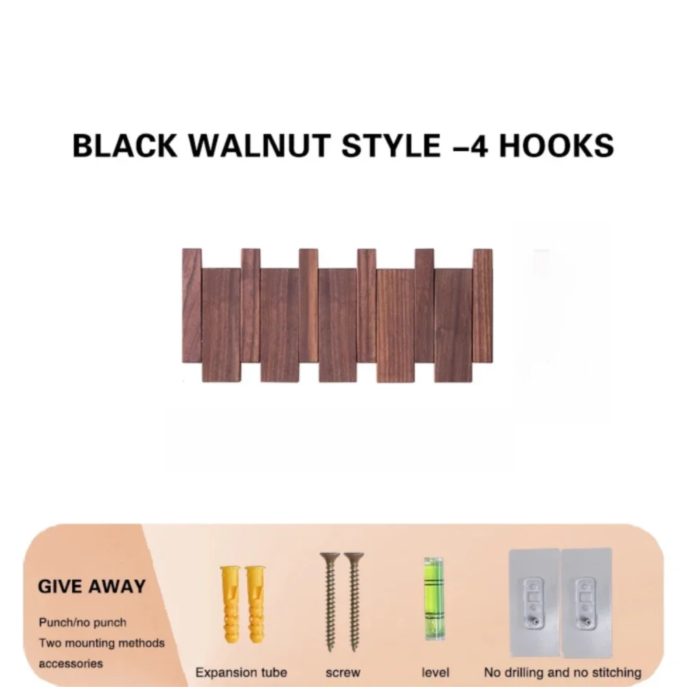 Creatieve wandgemonteerde houten kapstokken Pianosleutelvormige kunst Toegangsdeur Veranda Ophanghaak met 8 haken Kledinghaak Home Decor