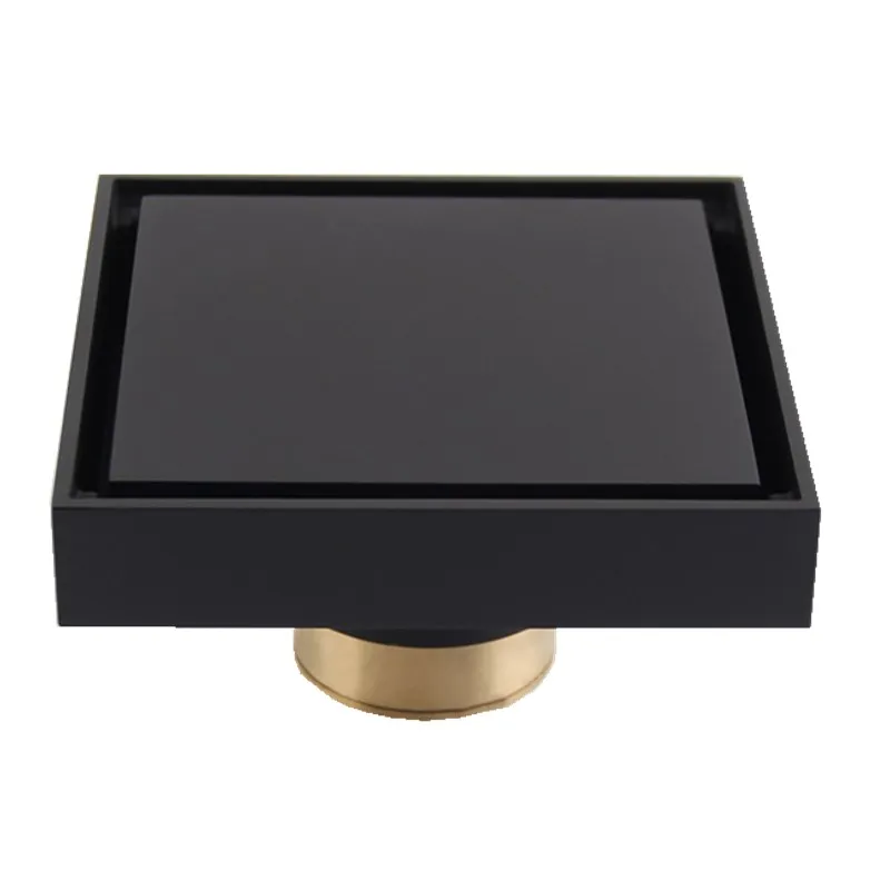 

bathroom all copper black invisible floor drain, bathroom deodorant floor drain, balcony dumb black floor drain