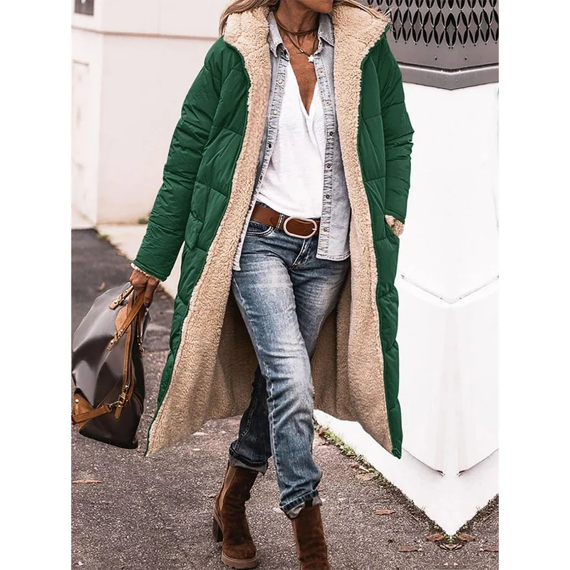 

☤2026 plus size Fashion Casual Women's Winter Warm Coat Jacket Women's Fleece Jacket Wool Long Hooded Outerwear☤~